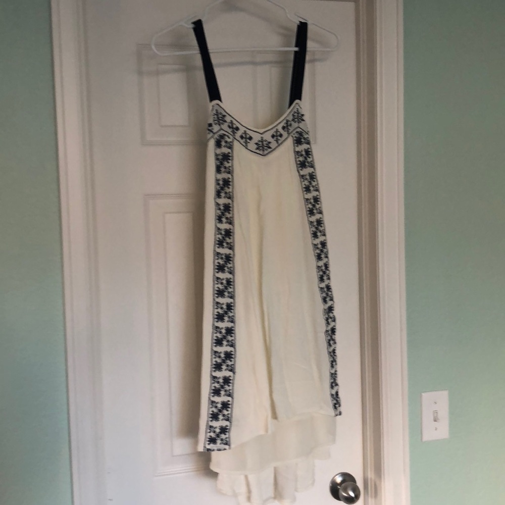 Comfortable blue and white hippie dress